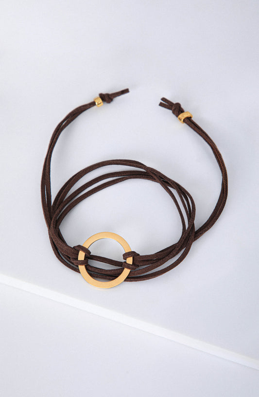 Pulsera Suede Gold Brown