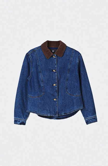 Chaqueta Denim Cuello Cotelé Blue