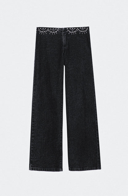 Pantalón Cinturón Tachas Grey
