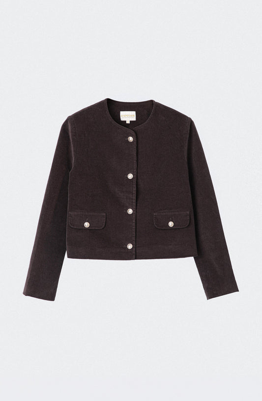 Chaqueta Botones Cotelé Brown