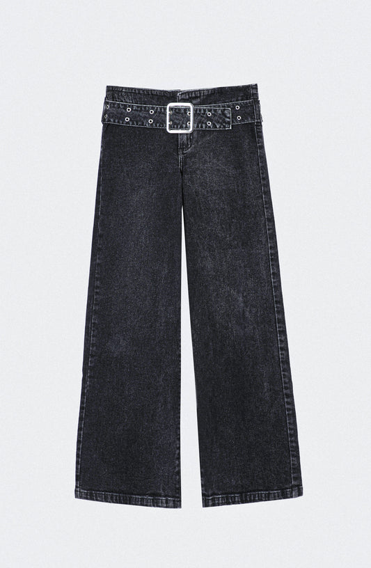 Pantalón Cinturón Ancho Black