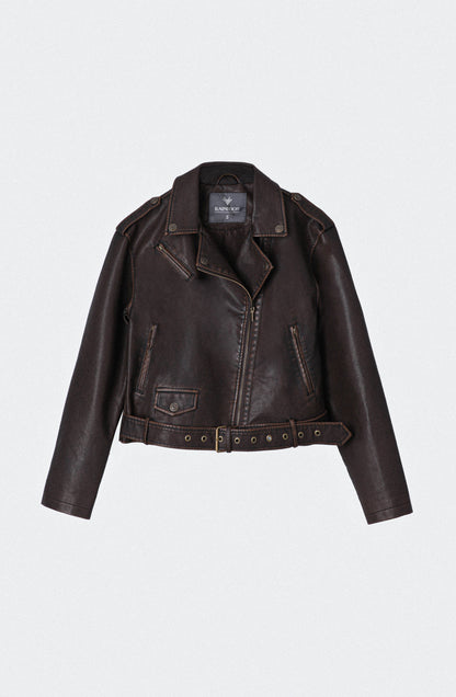 Chaqueta Biker Brown