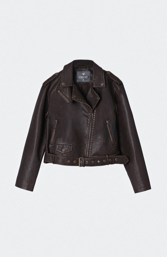 Chaqueta Biker Brown