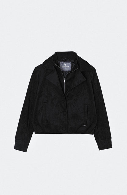 Chaqueta Suede Botones Black