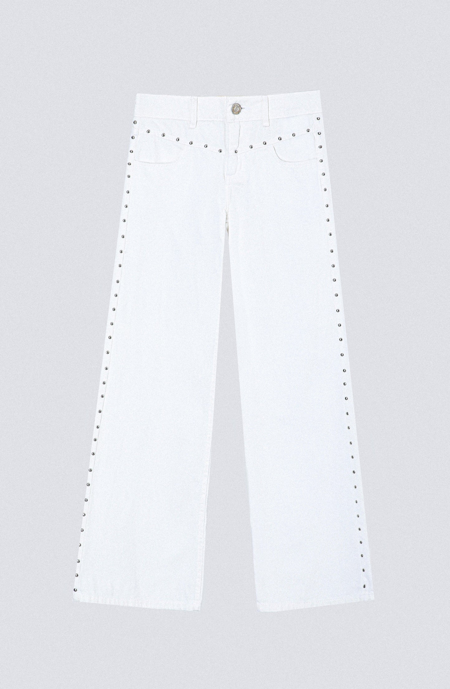 Pantalón Tachas Frontales White