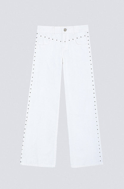 Pantalón Tachas Frontales White