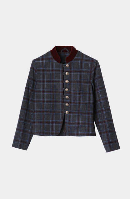 Chaqueta Estampada Botones Grey