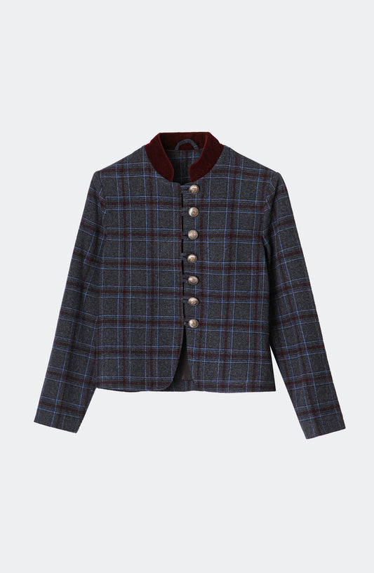 Chaqueta Estampada Botones Grey