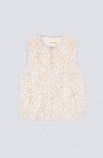 Chaqueta Sin Mangas Pelo White