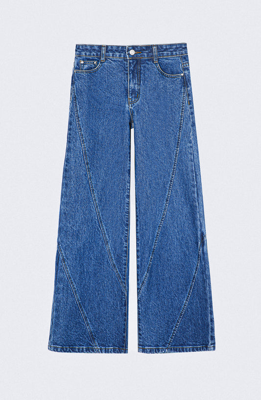 Pantalón Cortes Cruzados Blue