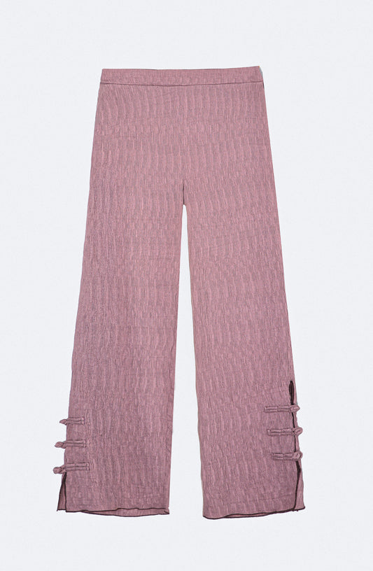 Pantalón Abertura Botón Lateral Rose