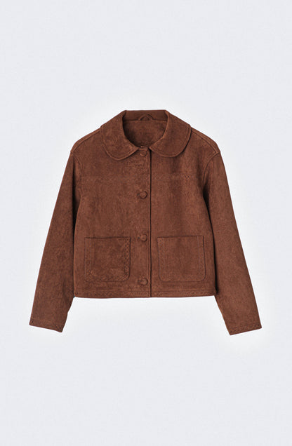 Chaqueta Detalle Bordado Brown