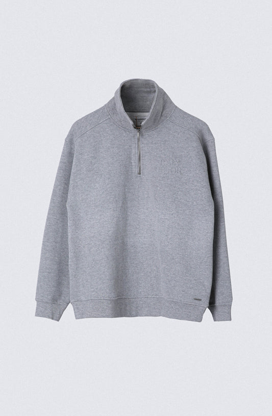 Polerón Mid Zipper Grey Melange