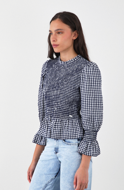 Blusa Panal Vichy Blue