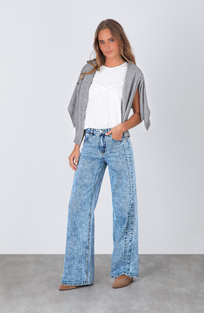 Pantalón Franja Estrella Blue
