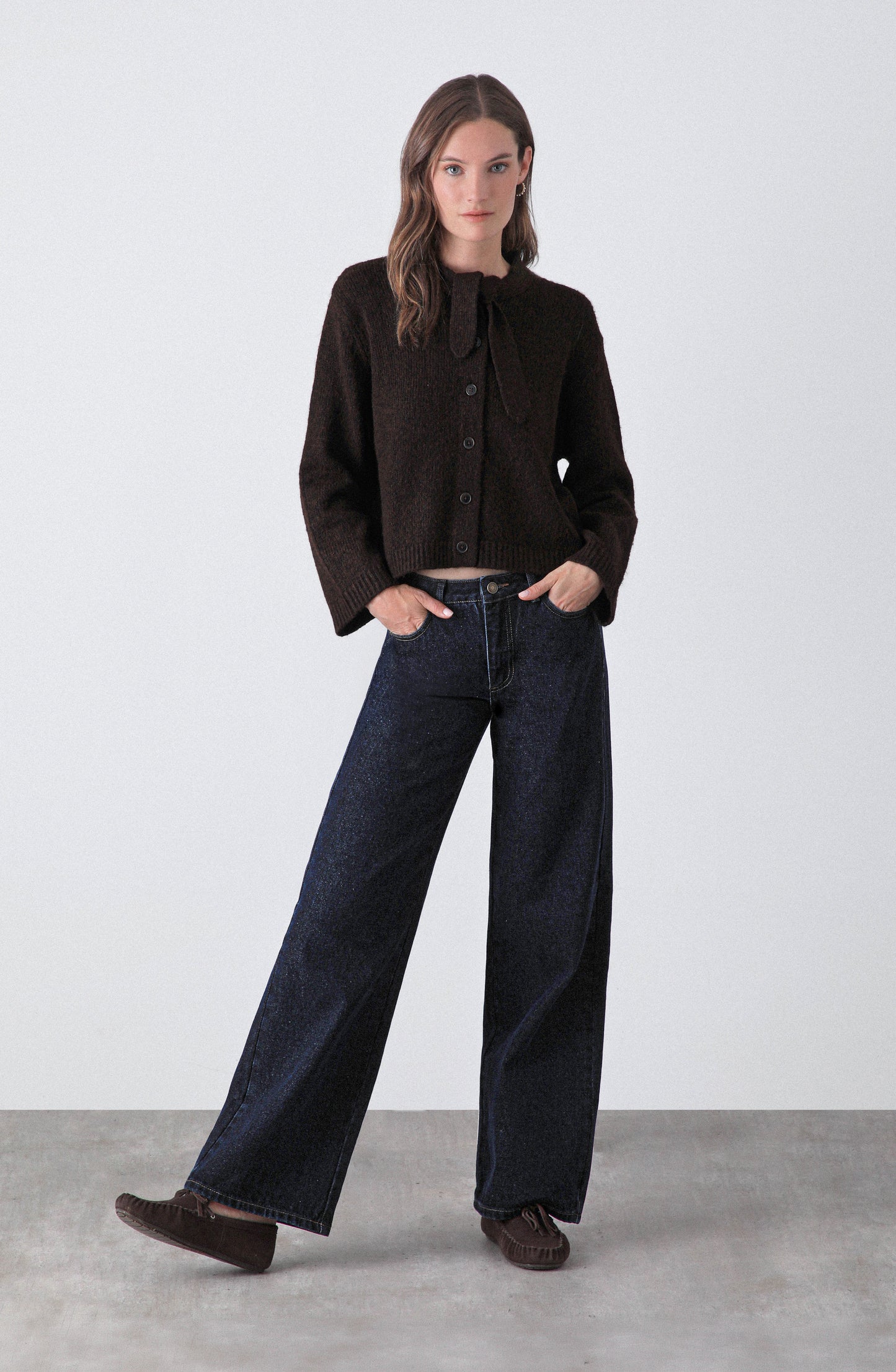 Pantalón Denim Indigo Tiro Bajo