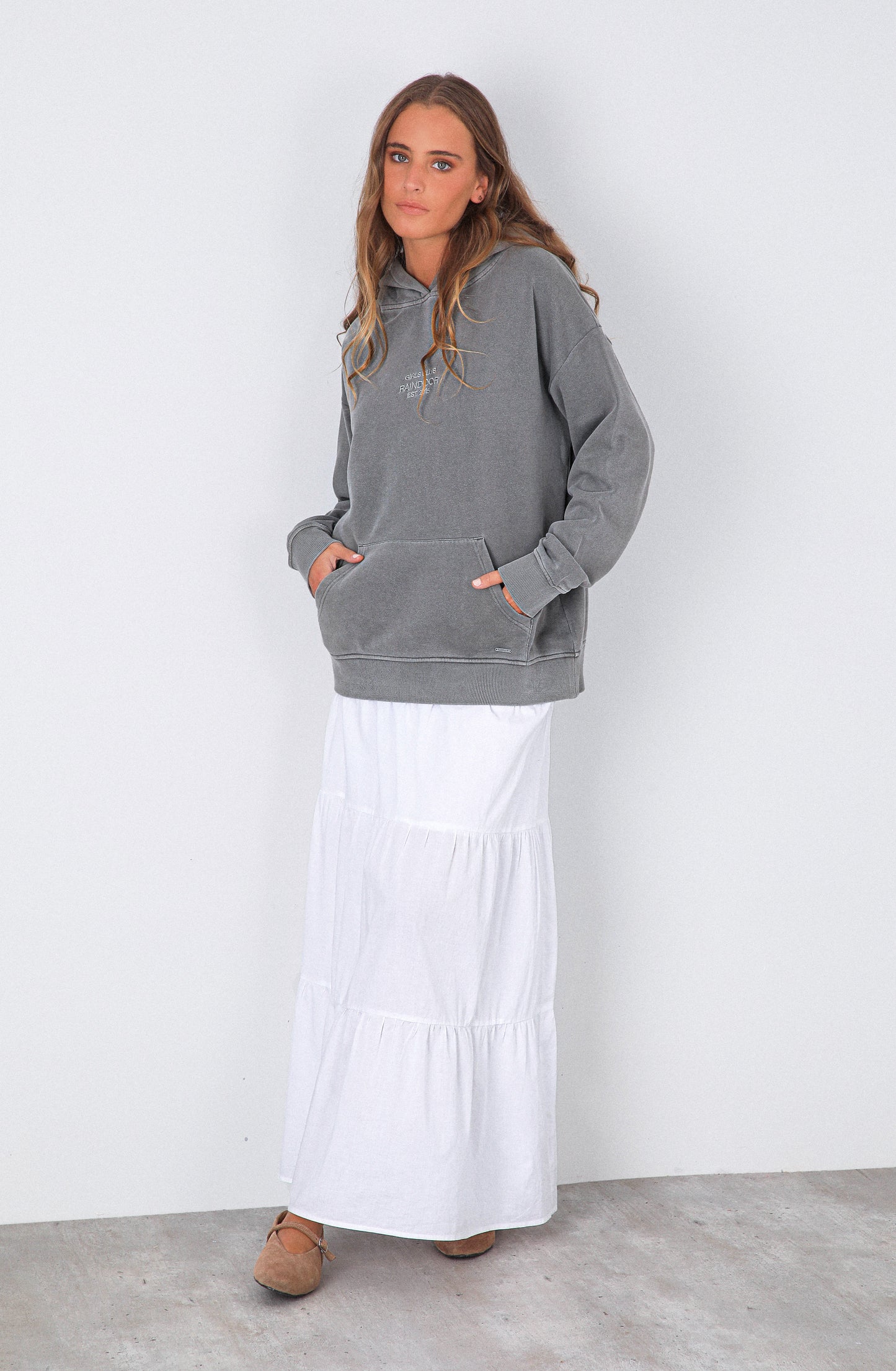 Polerón Hoodie Raindoor Girls Grey