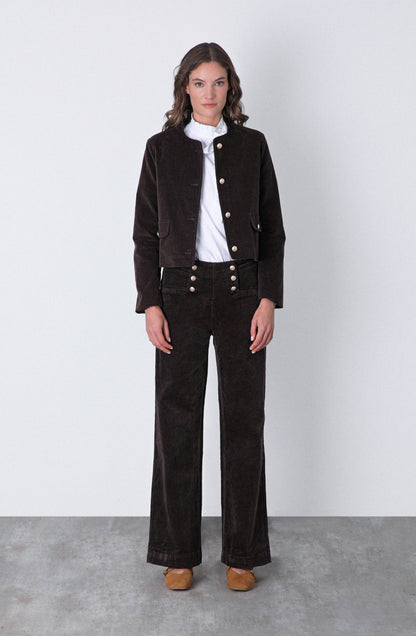 Conjunto Cotelé Botones Brown