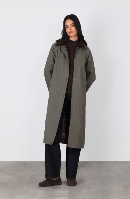Chaqueta Encerada Larga Green