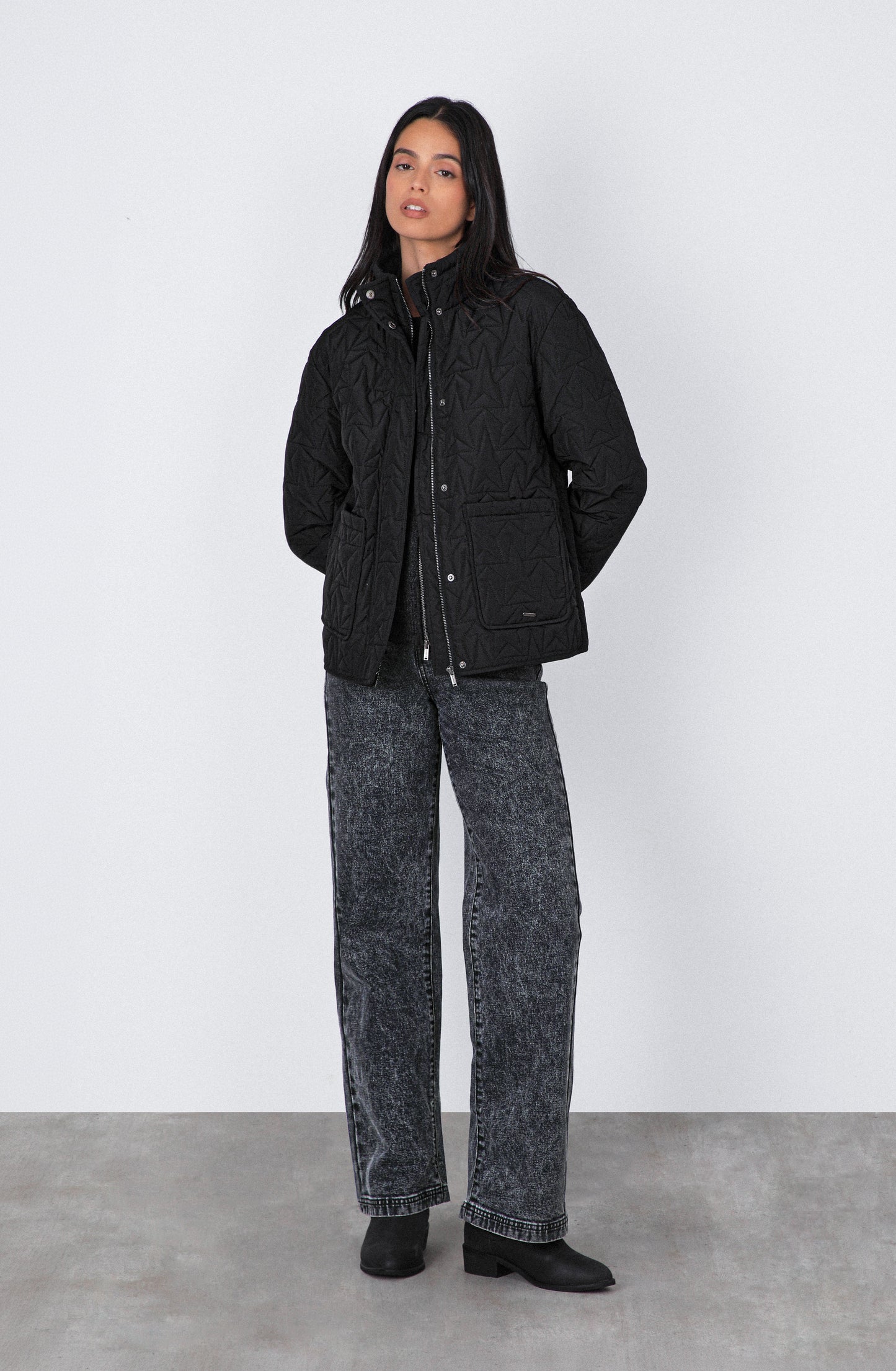 Puffa Quilted Estrellas Black