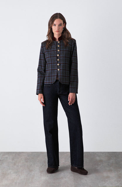 Chaqueta Estampada Botones Grey