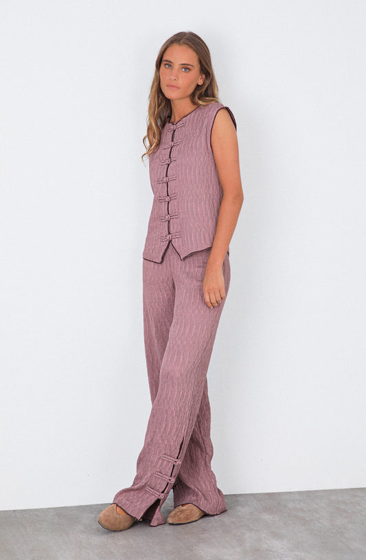 Top Botones Nudos Rose