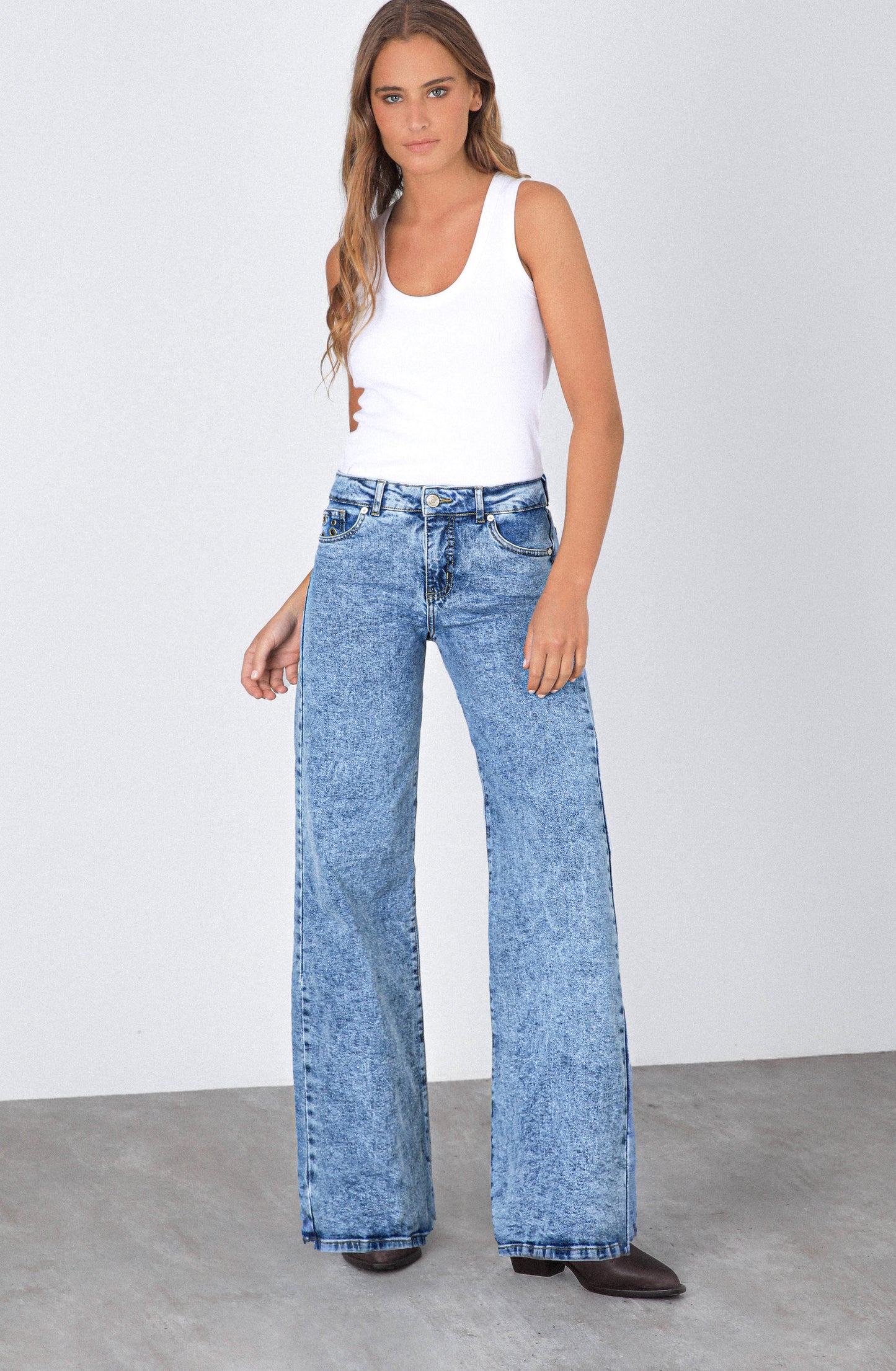 Pantalón Ojal Back Pocket Blue