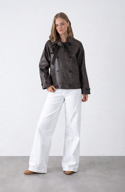 Chaqueta Pu Lazo Brown