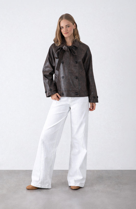 Chaqueta Pu Lazo Brown