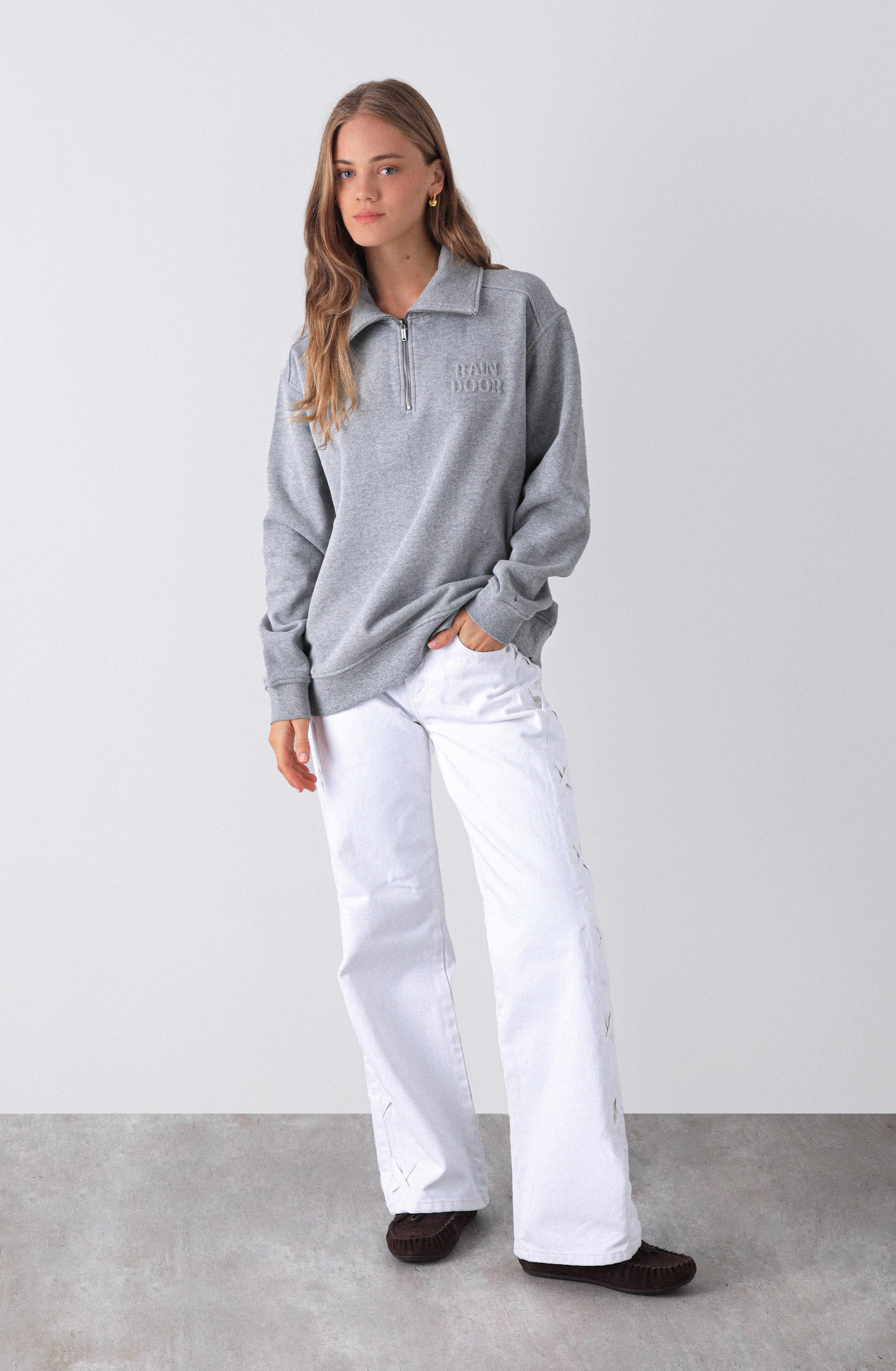Polerón Mid Zipper Grey Melange – Raindoor