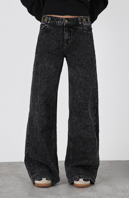 Pantalón Estrellas Cinturón Black