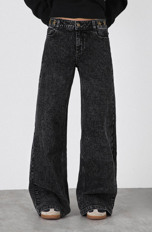 Pantalón Estrellas Cinturón Black