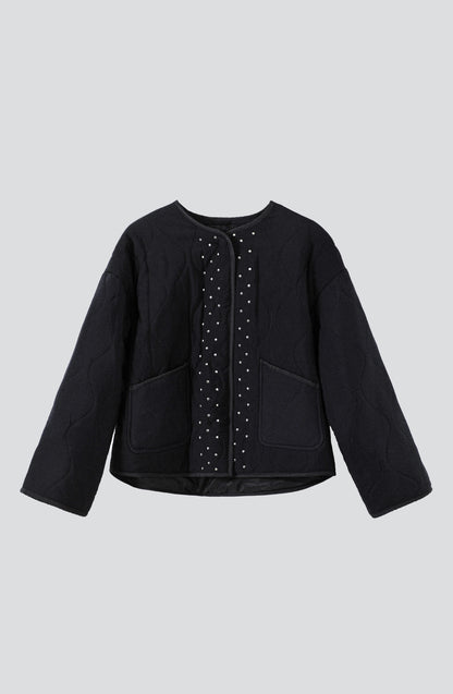 Chaqueta Acolchada Tachas Black