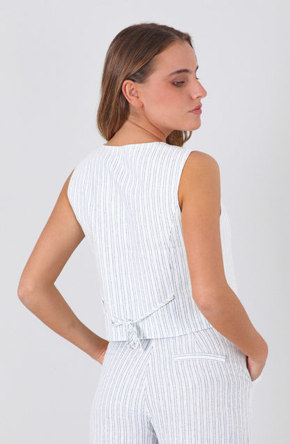 Vest Lino Rayas