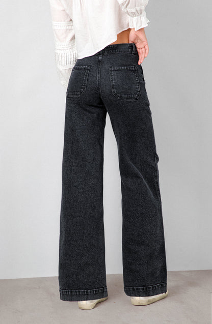 Pantalón Flores Tachas Black