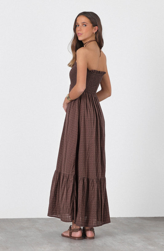 Vestido Largo Estampado Brown