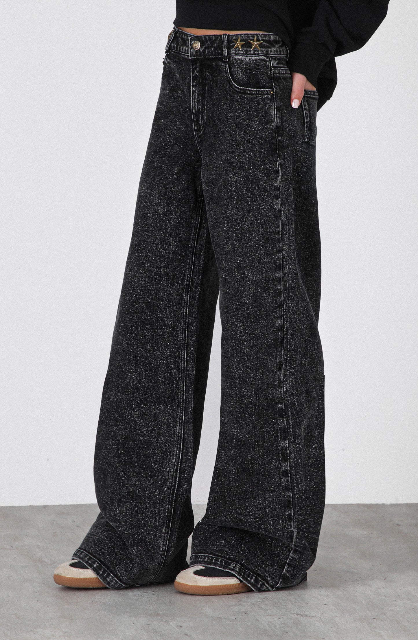 Pantalón Estrellas Cinturón Black