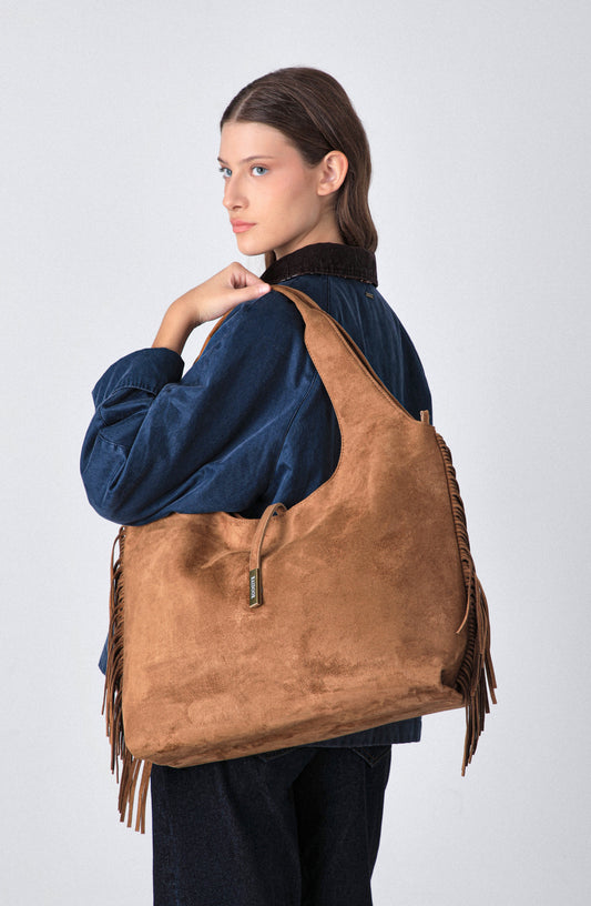 Cartera Flecos Camel