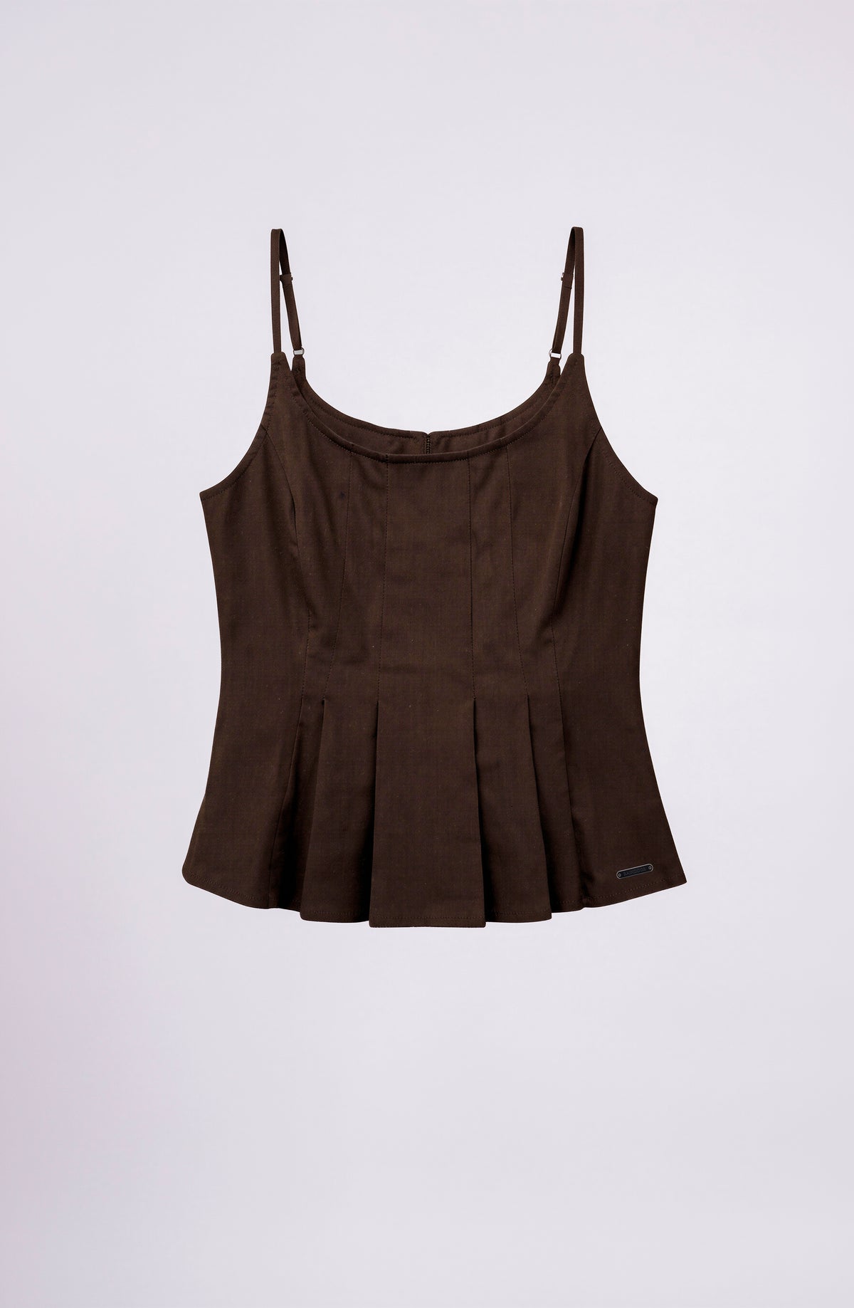 Top Ajustado Plisado Brown