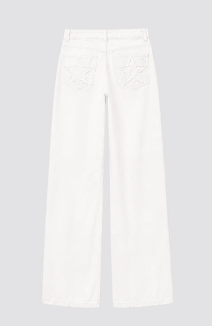 Pantalón Estrella Desflecado White
