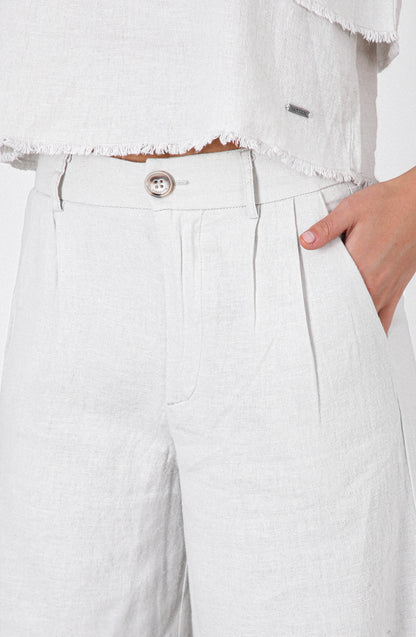 Pantalón Lino Liso White