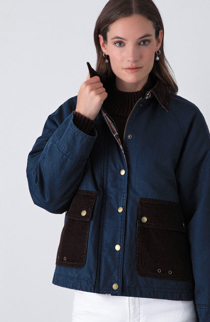 Chaqueta Encerada Navy