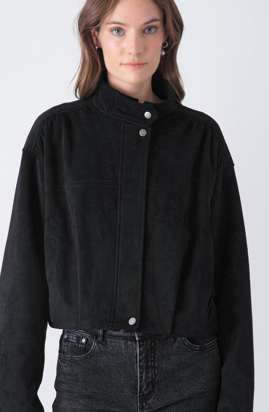 Chaqueta Bomber Suede Black