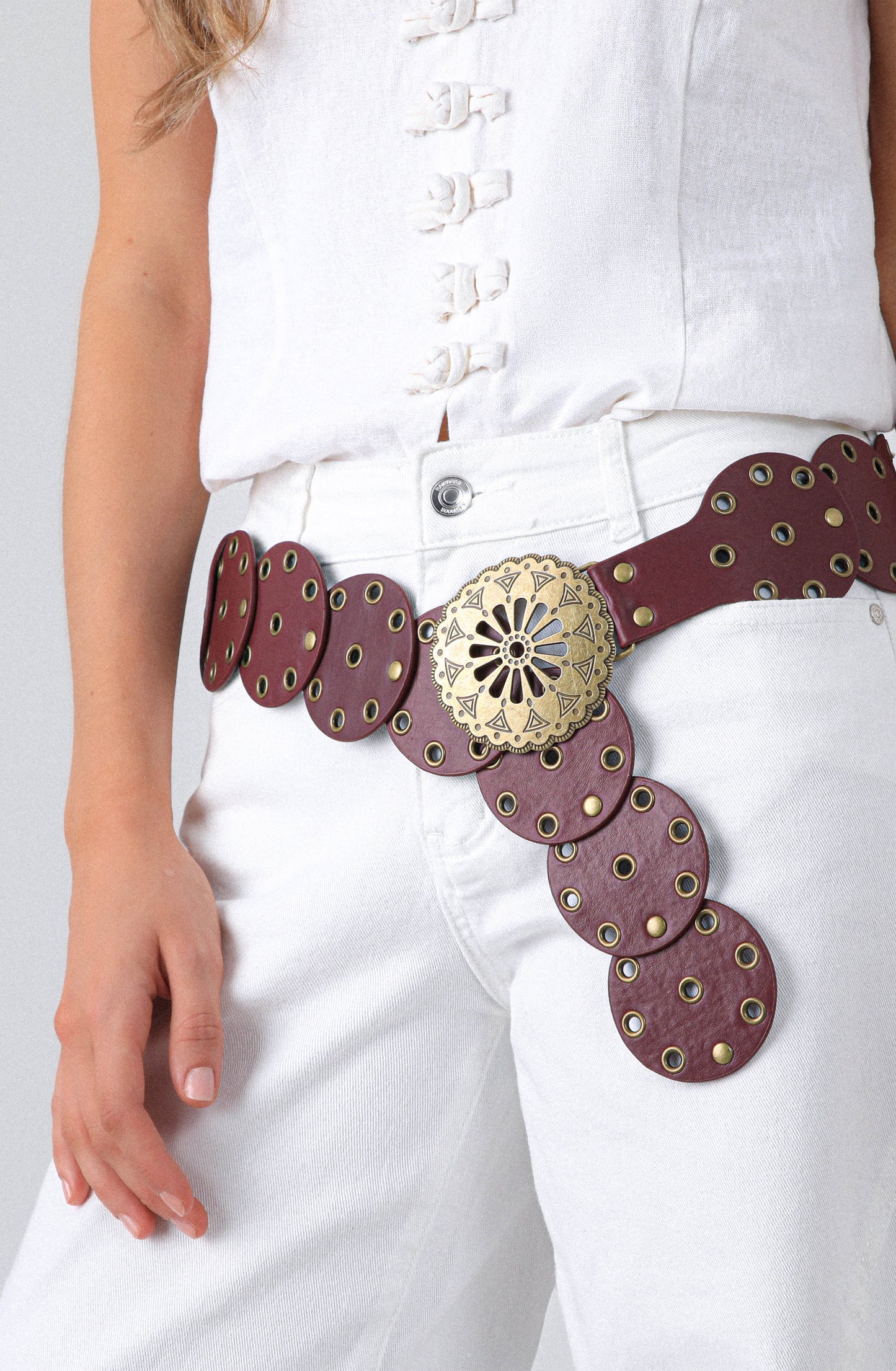 Cinturón Círculos Burgundy