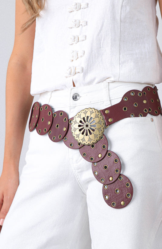 Cinturón Círculos Burgundy
