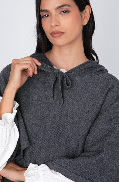 Poncho Gorro Grey