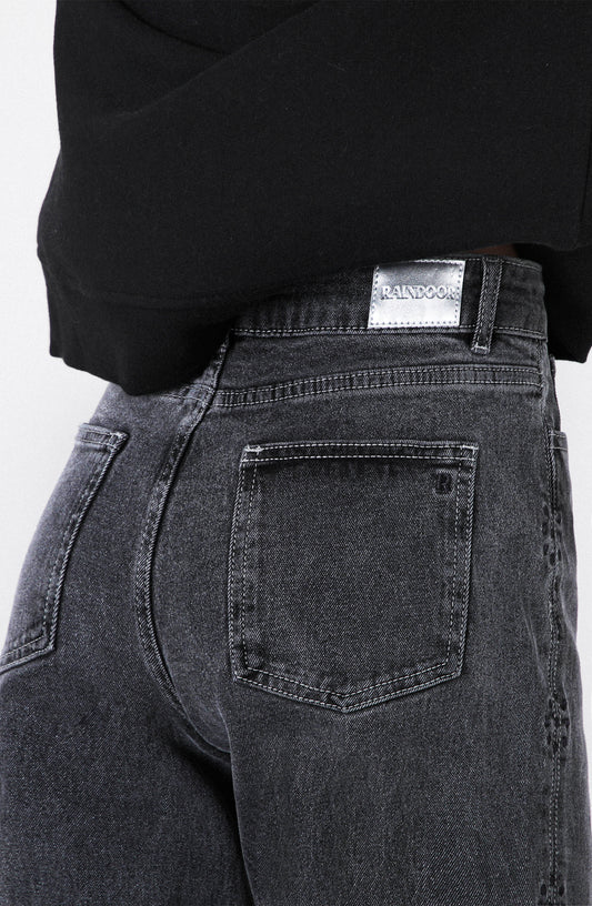 Pantalón Flor Bordada Grey