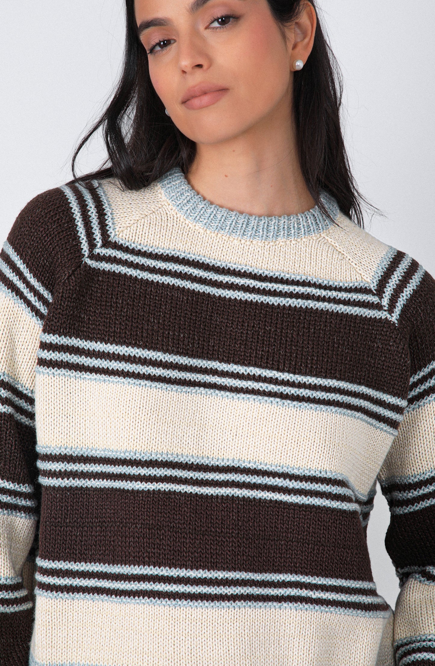 Sweater Rayas Ecru