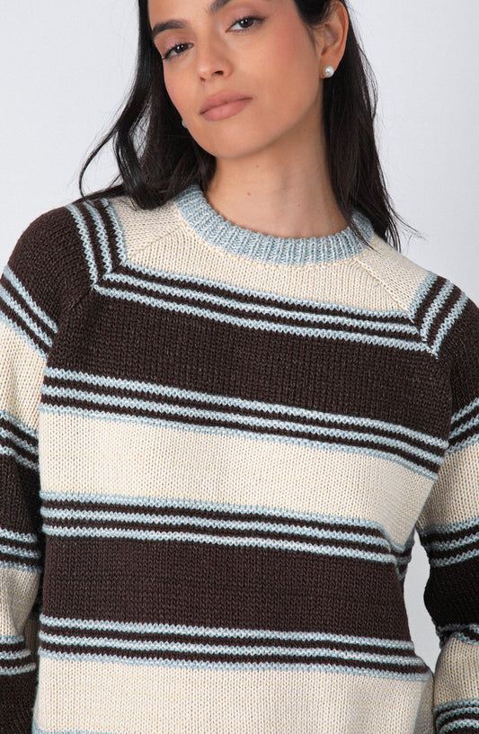 Sweater Rayas Ecru