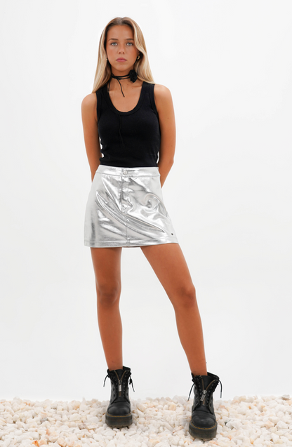 Falda Shine Silver
